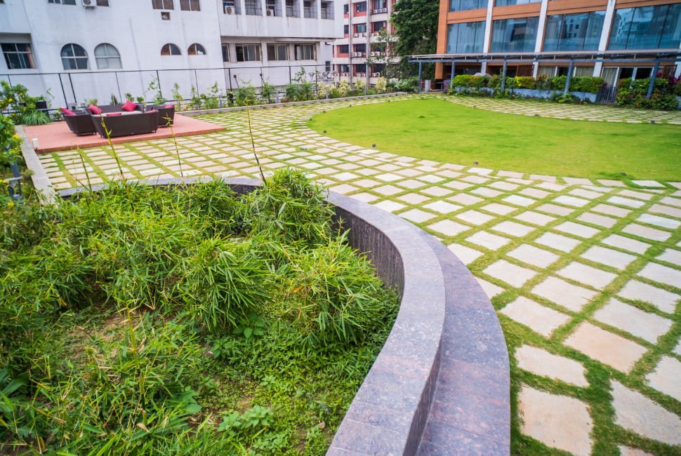 Planting and lawn at Taj MG Road