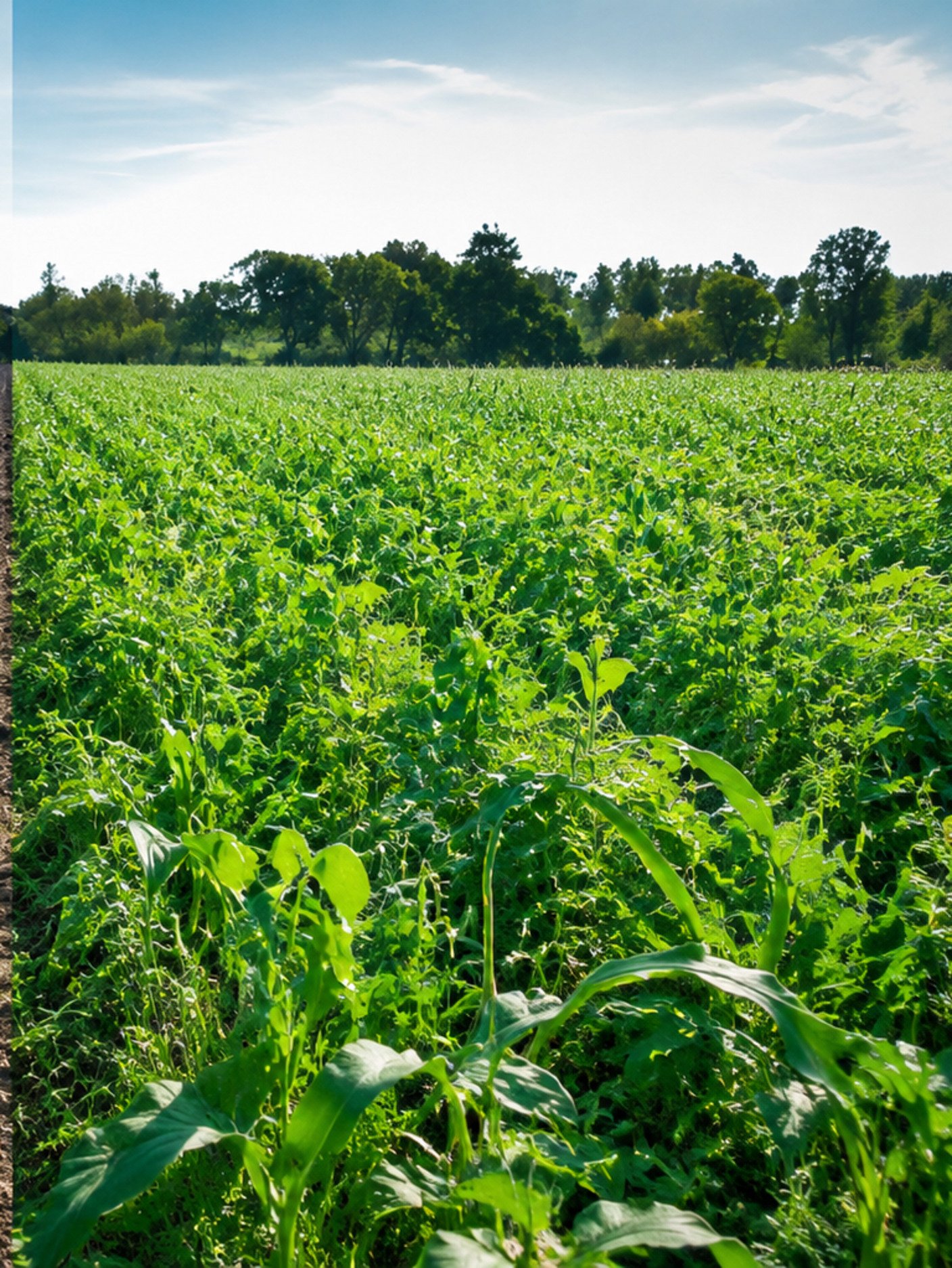 The same field regenerated with dense mixed cover crops and protected soil