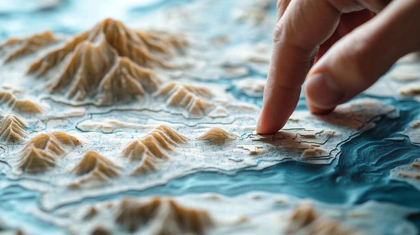 A topographic map used to trace water across a site